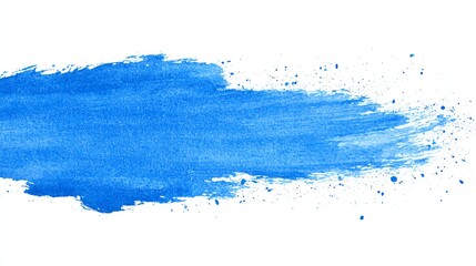 Obraz premium Blue Watercolor Brushstroke Texture on White Background for Creative Designs