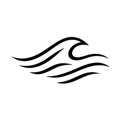 dynamic wave lines flowing horizontally, minimal modern design