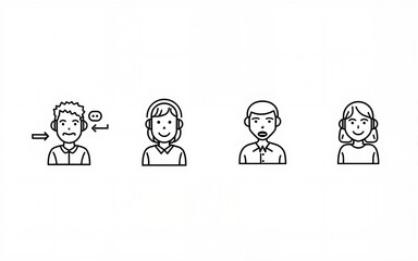 Support icon set. Customer service and assistance related line icons: help, chat, question, feedback, communication, troubleshooting, teamwork, service and .Editable stroke. Vector illustration.