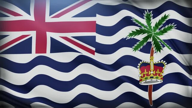 British Indian Ocean Territory Flag Waving Close Up