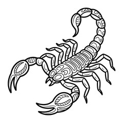 vector illustration of a scorpion coloring page 