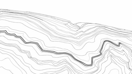 Abstract Topographic Map Lines Illustrating Terrain and Elevation Contours Graphic Representation for Cartography and Geological Study