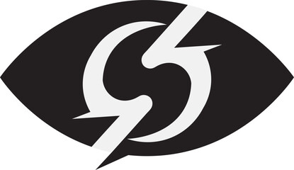 Dynamic eye lightning logo symbol illustration