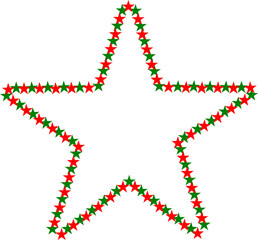 小さな星でできた星フレーム_赤緑