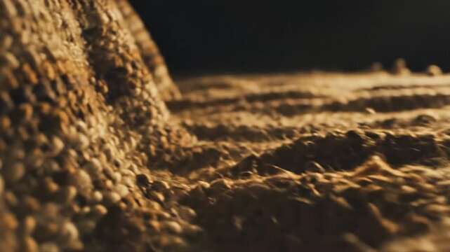 砂漠テクスチャ織物 至近距離撮影 暖色照明の芸術