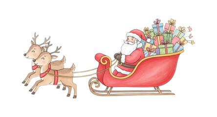 santa claus with sleigh