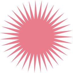 Pink Sunburst Graphic With Many Sharp Rays Isolated On Transparent Background Abstract Design Element