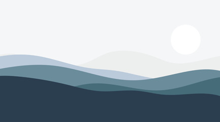 Abstract Hills Blue, Grey Hues with Circle graphic design for website backgrounds this vector design is perfect for presentations or creative projects