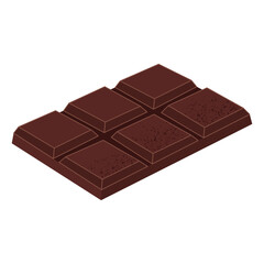 Dark Chocolate Bar Vector Illustration. Isolated on a white background
