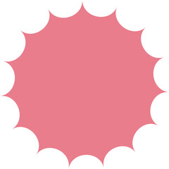 Pink Starburst Shape Isolated on Transparent Background Clean Minimalist Design Graphic Element