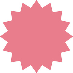 Pink Starburst Shape With Many Points Isolated On White Background Graphic Design Element