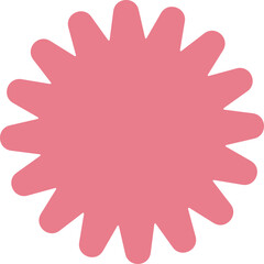 Pink starburst shape on transparent background isolated simple graphic element abstract decorative icon