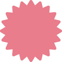 Pink Starburst Shape Isolated on Transparent Background Simple Geometric Form with Pointed Edges