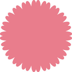 Pink flower shape abstract graphic design element on transparent background clean vector illustration