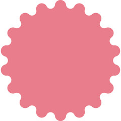 Pink Starburst Badge Emblem Shape Simple Graphic Design Element With Serrated Edges Isolated On White Background