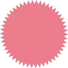 Pink Starburst Shape With Jagged Edges On A Transparent Background