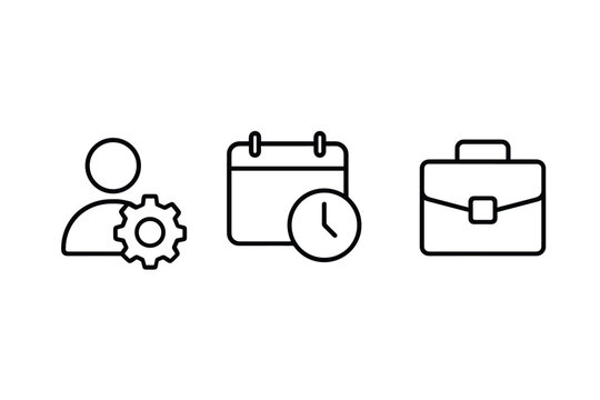 Minimalist icons for business management and scheduling concepts