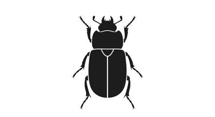 Simple Black Silhouette Icon of a Stag Beetle Insect Vector Illustration