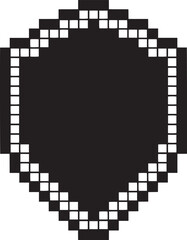 Abstract geometric pixel art hexagon frame for game ui interface border or digital decoration element