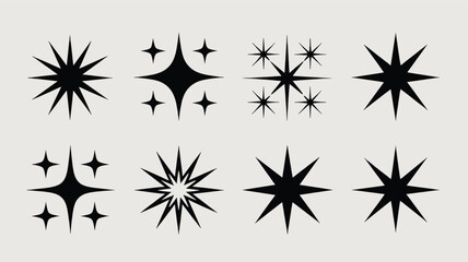 Starburst and Sparkle Icon Set Illustration
