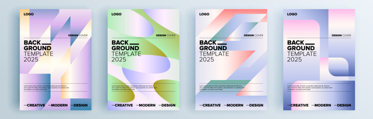 Modern abstract covers set, minimal covers design. Colorful geometric background, vector illustration.
