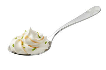 Spoon of Whipped Cream with Green Sprinkles