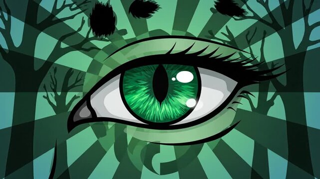 豹眼風エメラルドの瞳 絵画的イラスト技法