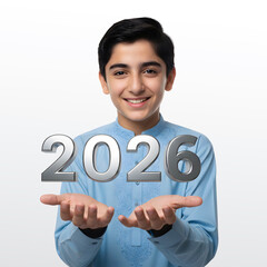 A young boy lifting up 2026