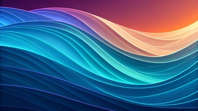 Abstract digital wave pattern with vibrant gradient colors flowing across the frame, creating a dynamic and modern background design