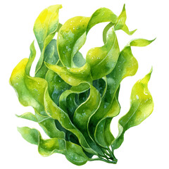 A watercolor painting of Seaweed Salad, vector illustration on white background. © Andrews