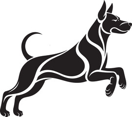Dynamic Doberman Silhouette Vector Illustration for Pet Lovers and Canine-Themed Projects