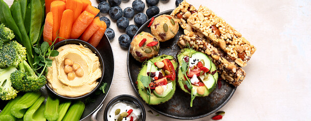 Healthy vegan snacks concept.