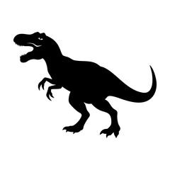 Prehistoric Tyrannosaurus Silhouette Vector Icon.