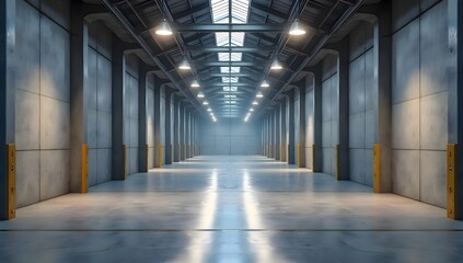 Fototapeta premium Large industrial building with numerous windows, showing architectural structure, exterior design, and realistic industrial environment with detailed construction elements