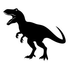 Dinosaur T-Rex Silhouette Symbol on White.