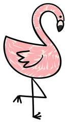 Scribbly Funky Flamingo