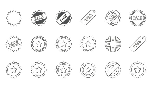 Collection of Sale Badges and Tags in Various Designs and Styles