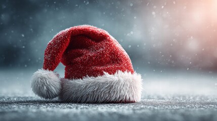 Santa Claus hat in a snowy scene