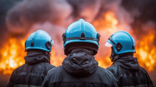 Firefighters facing a raging inferno