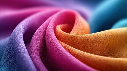 Vibrant Fabric Swirl with a Spectrum of Colors