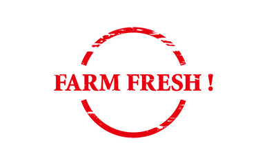 FARM FRESH ! - Red Rubber Stamp with text message FARM FRESH ! 
