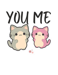 You and Me – Cute Cat Love Design
