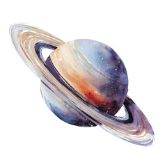 A watercolor painting of Saturn Rings, vector illustration on white background. © Andrews