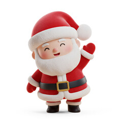 Cute 3d Santa Claus with transparent background