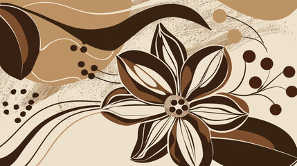 Clean vector illustration of a coffee flower with simple shapes and no gradients