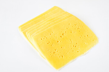cheese slices, isolated on white background