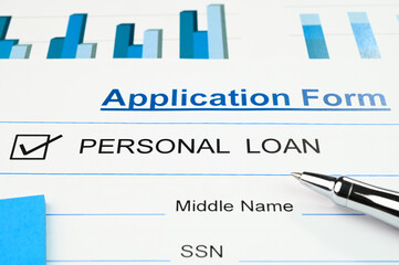 Applying for personal loan in a bank.
