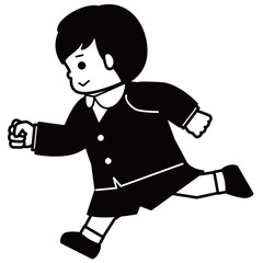 走っている男の子