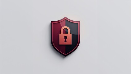 Secure your business with a modern shield and padlock showcasing data protection and privacy, a perfect visual for cybersecurity solutions and trust