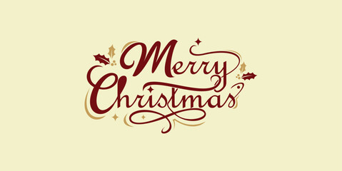 Merry christmas lettering calligraphy isolated on vanila background. Vector holiday illustration element. Merry Christmas script calligraphy.